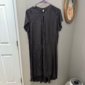 Anthropologie TINY Black Short Sleeve Button-Up Dress-Lg